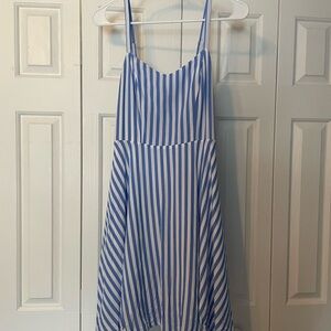 Blue and White Striped Sundress